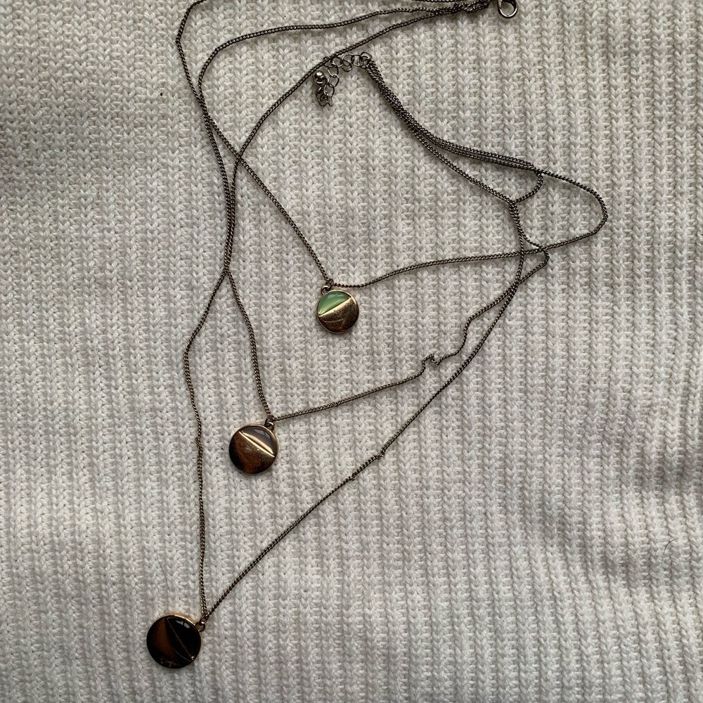Layered necklace with three beautiful charms